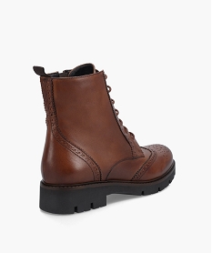 boots fille dessus cuir a lacets et semelle crantee – taneo brunI185901_4