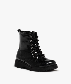 boots fille vernies a lacets et zip style rangers noirI186201_2