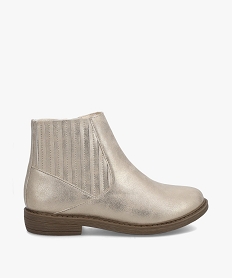 GEMO Boots filles à talon plat dessus uni métallisé Multicolore