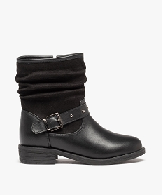 GEMO Boots fille unies style rock à bride ornée de clous noir standard