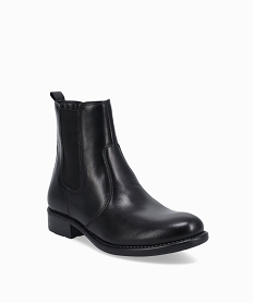 boots fille style chelsea unies dessus cuir - taneo noirI187301_2