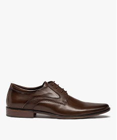 GEMO Derbies homme unis à détails graphiques en relief marron chine