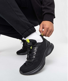 baskets homme running en mesh details fluo noirI191201_1