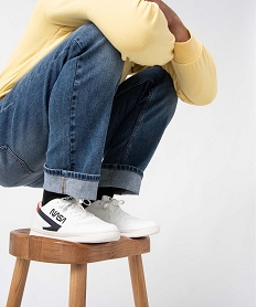 GEMO Baskets homme bicolores à lacets – Nasa blanc chine