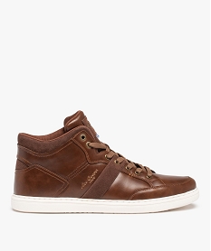 baskets homme semi-montantes unies a lacets – lee cooper brun baskets montantesI193101_1