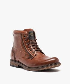 boots homme unies a lacets fermeture zippee - lee cooper brunI195101_2