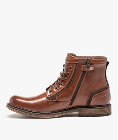 boots homme unies a lacets fermeture zippee - lee cooper brunI195101_3