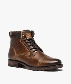 boots homme a col rembourre dessus cuir - taneo brunI195401_2