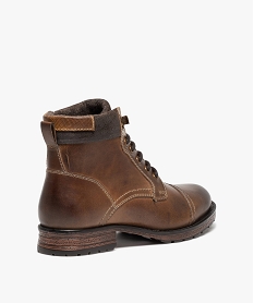 boots homme a col rembourre dessus cuir - taneo brun bottes et bootsI195401_4