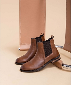 boots homme style chelsea dessus cuir uni - taneo brunI195601_1