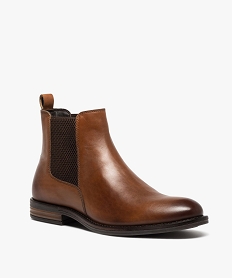 boots homme style chelsea dessus cuir uni - taneo brunI195601_3