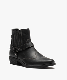 boots homme style santiags unies a surpiqures contrastees noirI195801_2