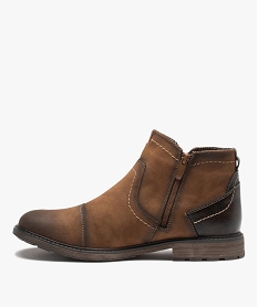 boots fourrees homme zippes tige mate surpiquee brunI196001_3