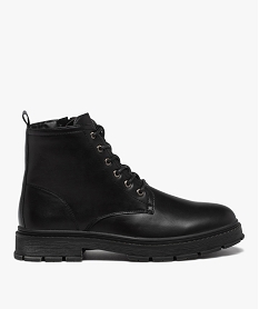 GEMO Boots homme unies à semelle crantée style rock noir vif