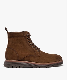 boots homme unies dessus cuir a lacets - taneo brunI196501_2