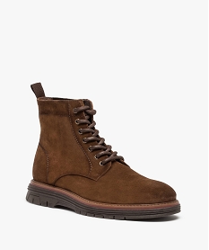 boots homme unies dessus cuir a lacets - taneo brunI196501_3
