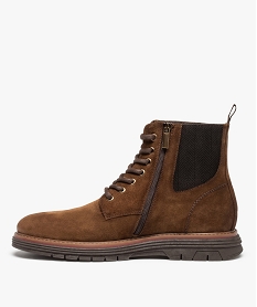 boots homme unies dessus cuir a lacets - taneo brunI196501_4