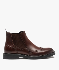 boots homme unies dessus cuir a bout golf – taneo brunI196701_1