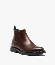 boots homme unies dessus cuir a bout golf – taneo brunI196701_2