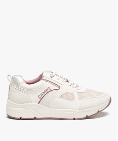 GEMO Baskets femme bicolores à lacets - Camps blanc standard