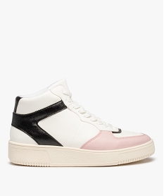 GEMO Baskets femme mid-cut colorées à lacets rose chine