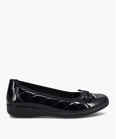 GEMO Ballerines femme confort dessus verni matelassé noir standard