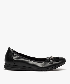 GEMO Ballerines femme unies dessus patte mexicaine noir standard
