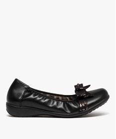 GEMO Ballerines femme confort unies avec nœud décoratif noir standard