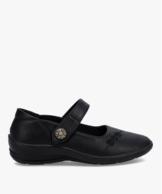 GEMO Ballerines femme confort extra-légères à bride scratch noir standard