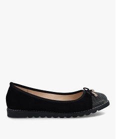 GEMO Ballerines femme à bout brillant et semelle crantée noir standard