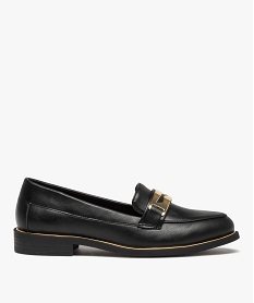 GEMO Mocassins femme à talon plat unis détails métal noir standard