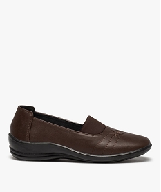 GEMO Mocassins femme confort extralégers à tige unie marron standard