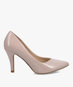 GEMO Escarpins femme unis et vernis à bout pointu Beige