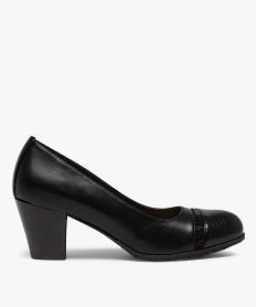 GEMO Escarpins femme unis à liseré strass noir standard