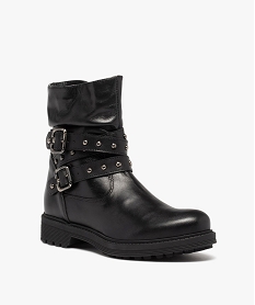 boots femme style rock dessus cuir et clous - taneo noirI208701_2