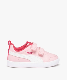GEMO Baskets fille unies à fermeture scratch – Puma Courtflex rose vif
