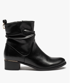 boots femme unies avec effet drape et details metallises noirI212101_2