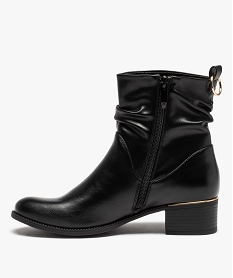 boots femme unies avec effet drape et details metallises noirI212101_3