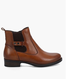 boots femme a talon plat dessus cuir style chelsea - taneo orangeI214701_2