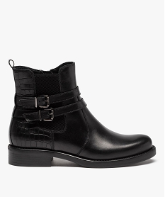 boots femme unies dessus cuir imitation croco - taneo noirI214901_2