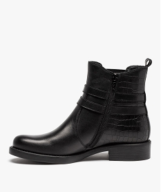 boots femme unies dessus cuir imitation croco - taneo noirI214901_4