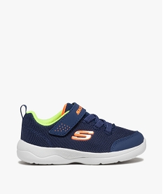GEMO Baskets garçon légères en mesh détails fluo - Skechers bleu chine