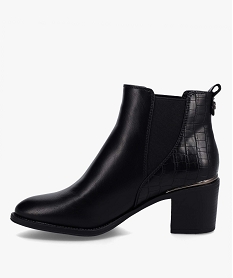 boots femme a talon unies imitation croco noirI218501_4