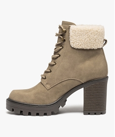 boots femme style montagne a talon large et col sherpa beigeI221001_4