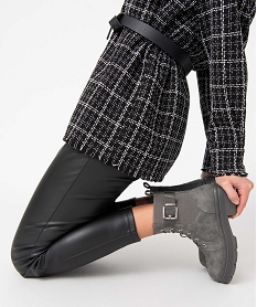 GEMO Boots fourrées femme unies à semelle crantée gris standard