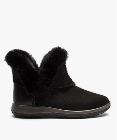 GEMO Boots fourrées femme confort en suédine unie noir standard