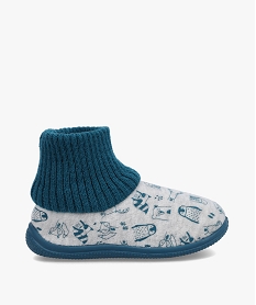 chaussons bebe garcon a col chaussette montant bleuI226801_1