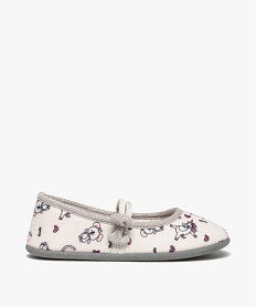 GEMO Chaussons fille ballerines imprimées à bride élastiquée gris standard