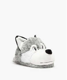 GEMO Chaussons garçon 3D en forme de loup gris standard