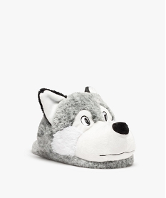 GEMO Chaussons garçon 3D en forme de loup Gris